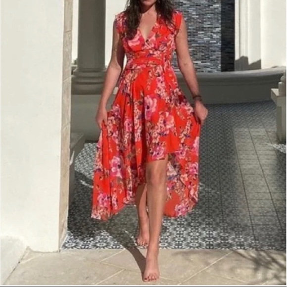 Eliza J Floral High-Low Floral Maxi Dress - Picture 2 of 10